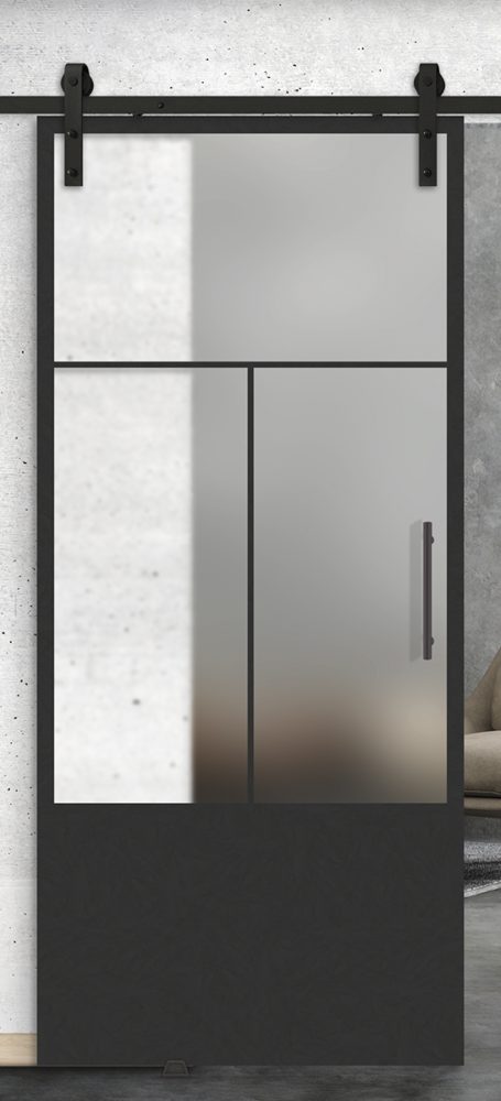 3 Mixed Lite over 1 Panel Printed Glass Door