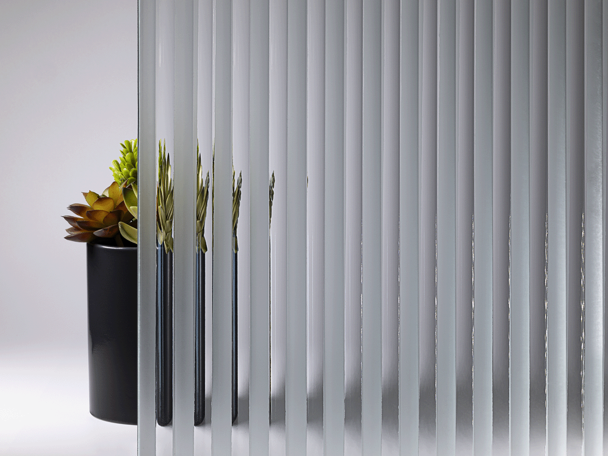 1/2" Reeded Sandblasted 4mm Sample