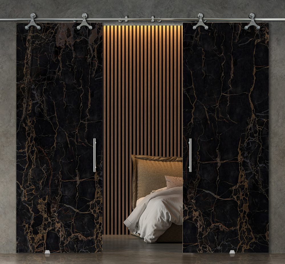 Dark Portoro Printed Glass Door