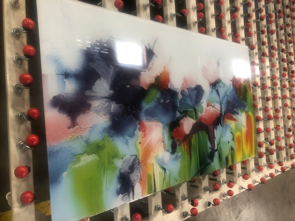 Colorful printed glass art