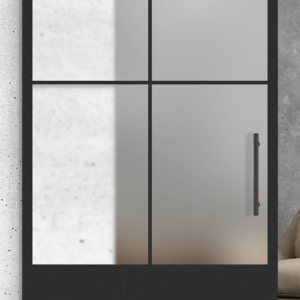 4 lite vertical over 1 panel glass door