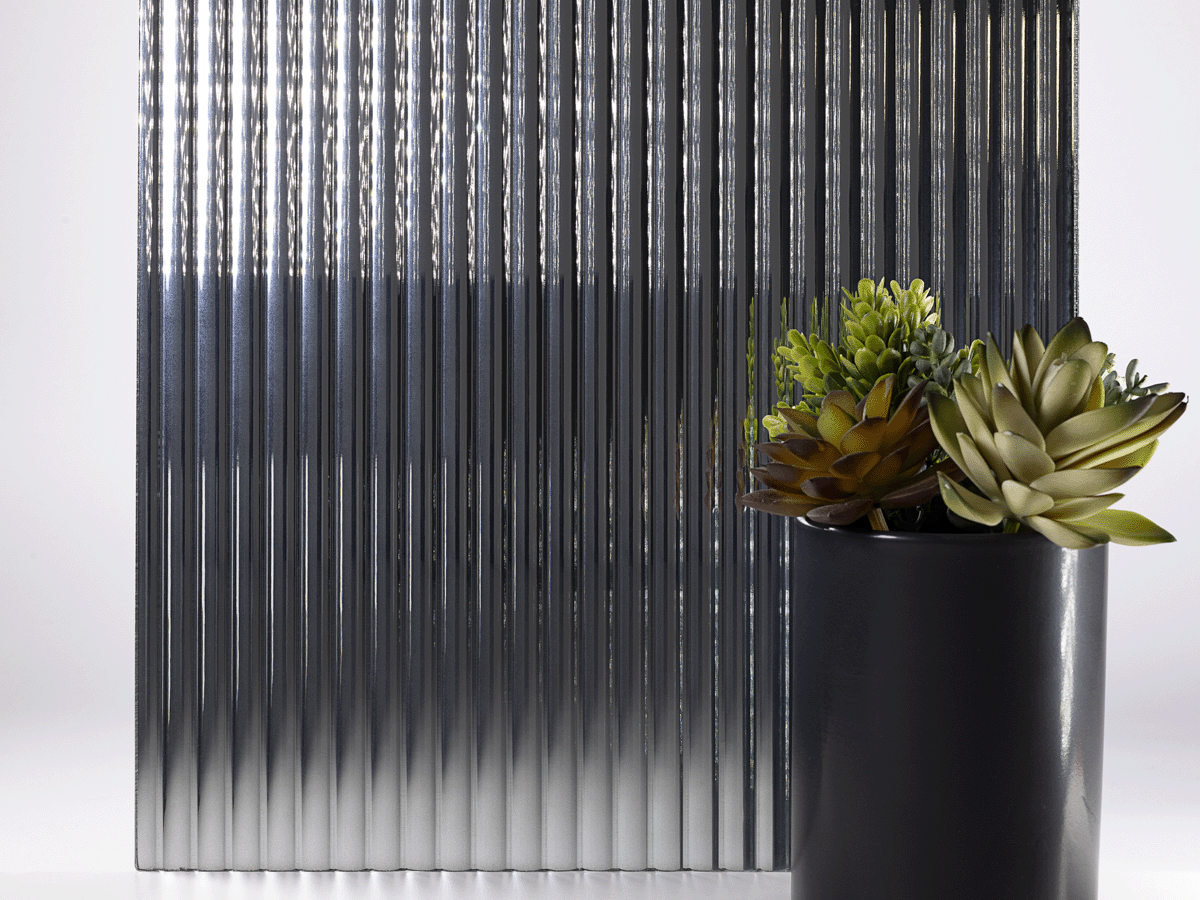 Half Reed Glass Half Inch Reeded Polished Chrome – Architectural Glass
