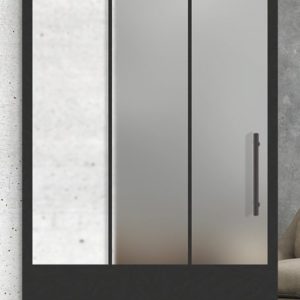 3 Lite Vertical over 1 Panel Printed Glass Door